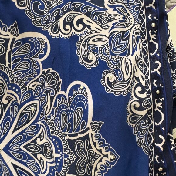 INC International Concepts Tunic Blue/White/Black Size Medium EUC - Picture 7 of 8